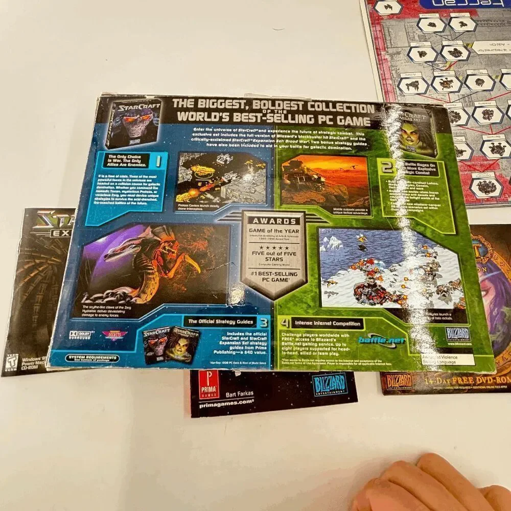 StarCraft Battle Chest Big Box PC Game Expansion Pack 1999 No Games Some Inserts